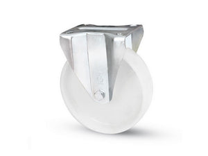 ruota fissa per carrelli nylon art.118bis/a mm.125-piastra mm.115x85 cod:ferx.vit15038