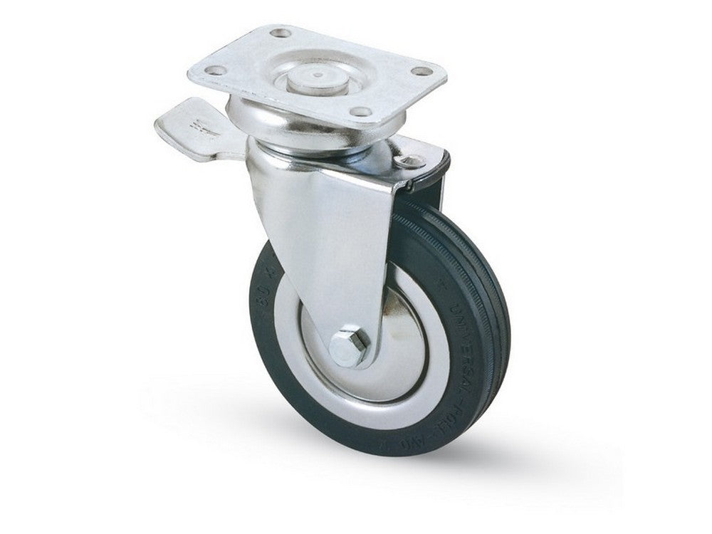 ruota girevole per mobili art.155bis mm.100-piastra mm.90x70 cod:ferx.vit44683