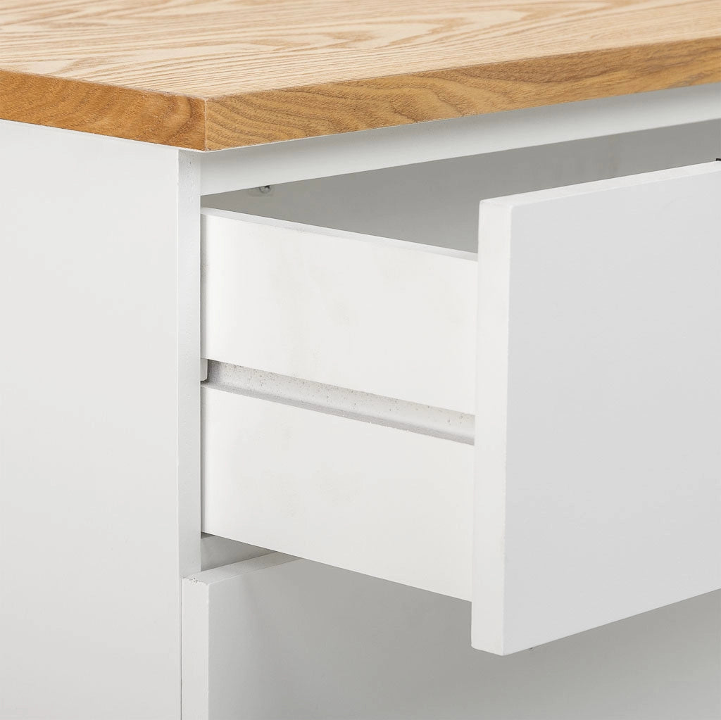 Mobile da ingresso in legno, 2 cassetti, 2 porte bianco 82x39,5x80