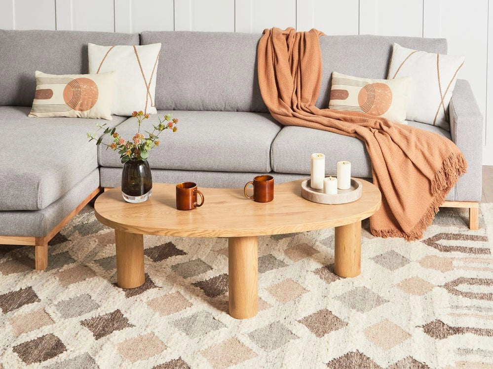 Tavolino da caffè in legno ingegnerizzato retrò Triangolo Soggiorno carta stagnola simile al legno