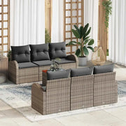 Set Divano da Giardino 7 pcs Grigio polyrattan