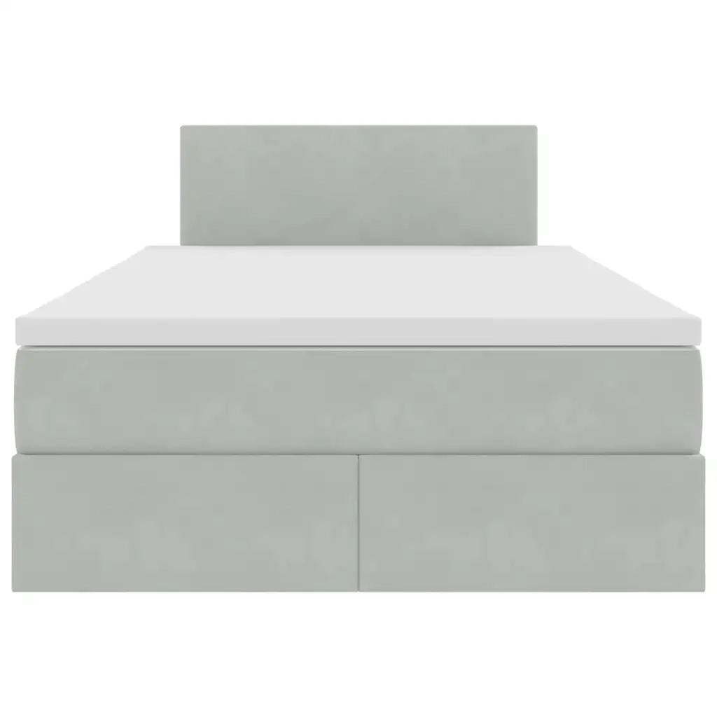 Letto con contenitore LED e materasso Grigio Chiaro