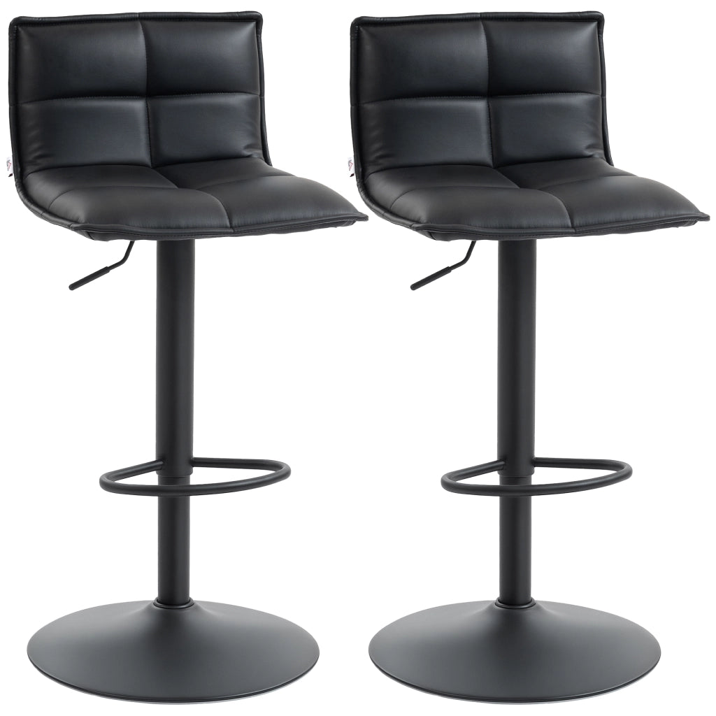 Sgabelli da bar regolabili in altezza con sedile girevole ¨C zephmum ¨C PU nero 44x45x85-106 cm