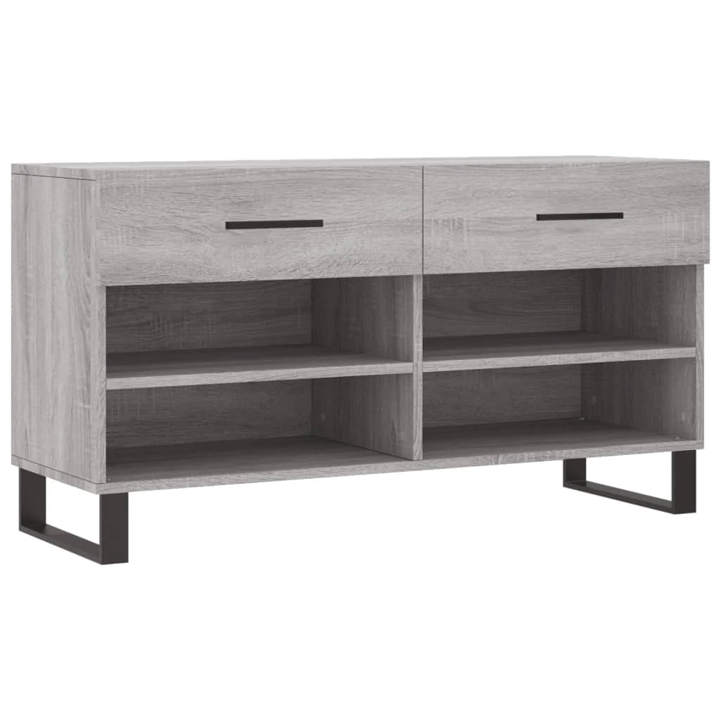 Panca portascarpe/stivali cassettiera scaffale mobiletto portaoggetti per ingresso legno Sonoma 102 x 35 x 55 cm legno ingegnerizzato grigio 02_0023002