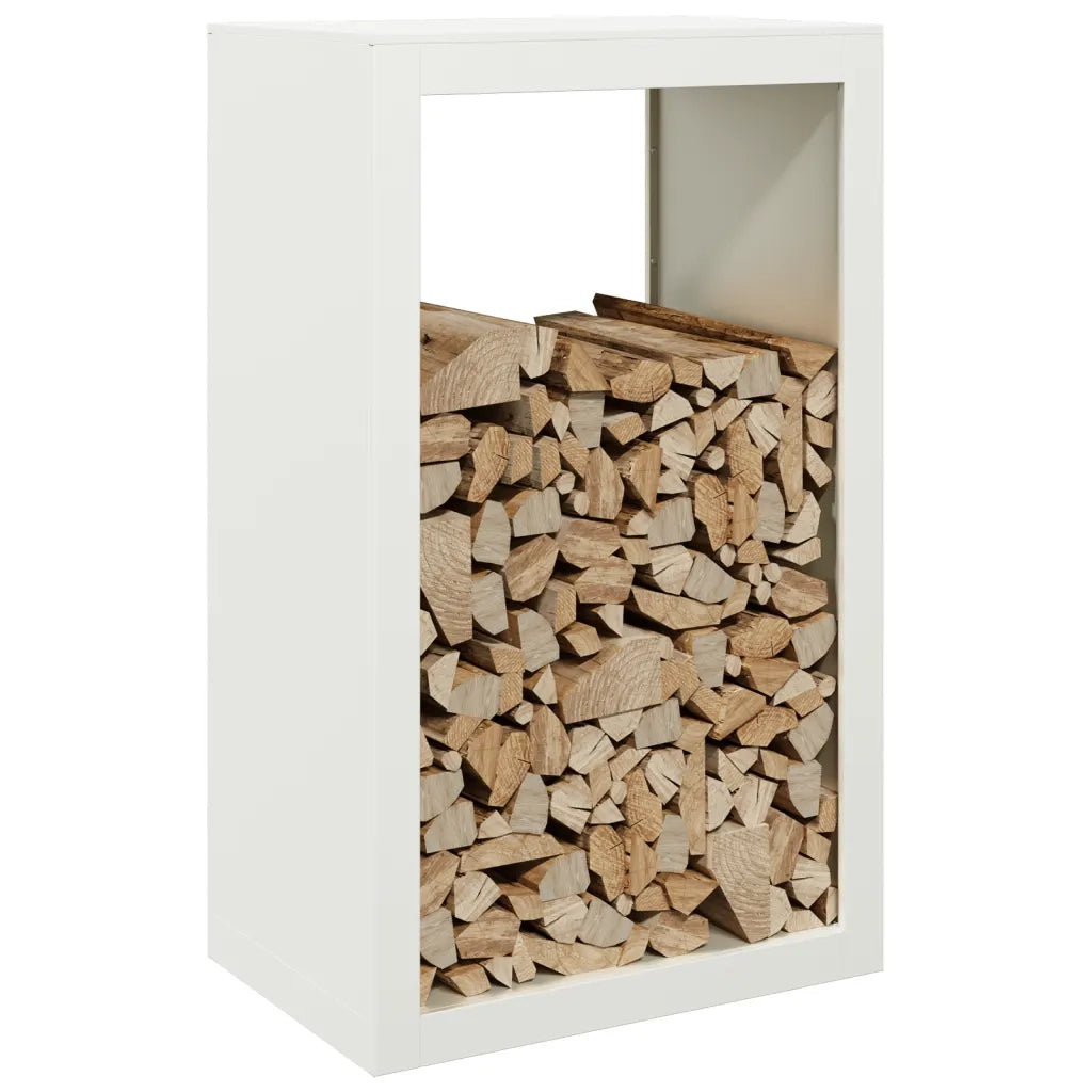Rastrelliera per Legna da Ardere Bianca 60x40x100 cm in Acciaio CFW9443643