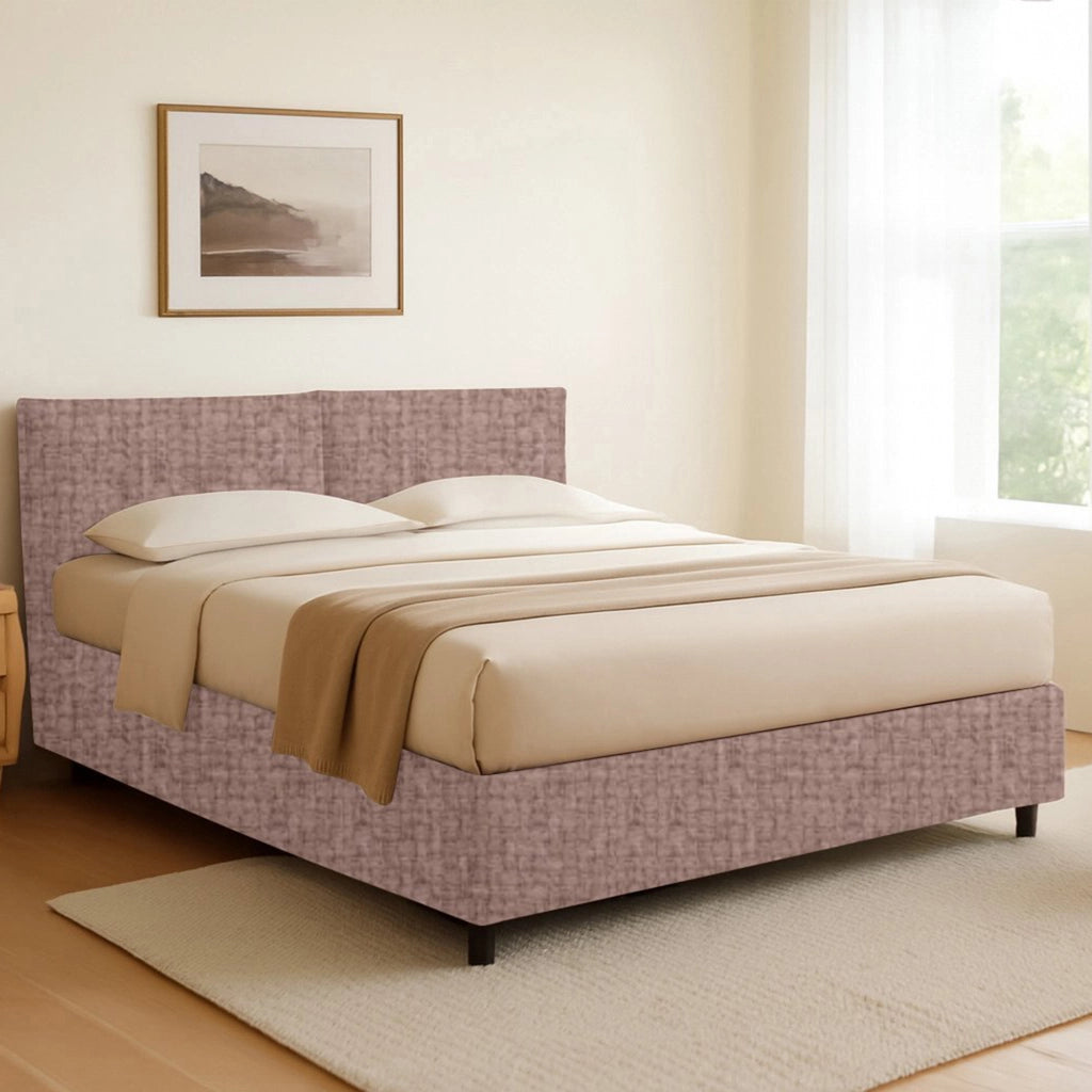 Truro, Letto Singolo Sfoderabile Made in Italy, Rosa Antico