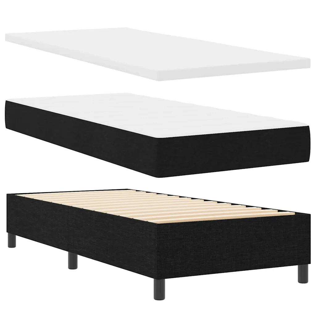 Letto a molle con materasso con led Nero 100 x 200 cm Tessuto 3342846