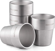 Set di 4 bicchieri in acciaio inossidabile a doppia parete, ideali per bevande fredde, lavastoviglie.