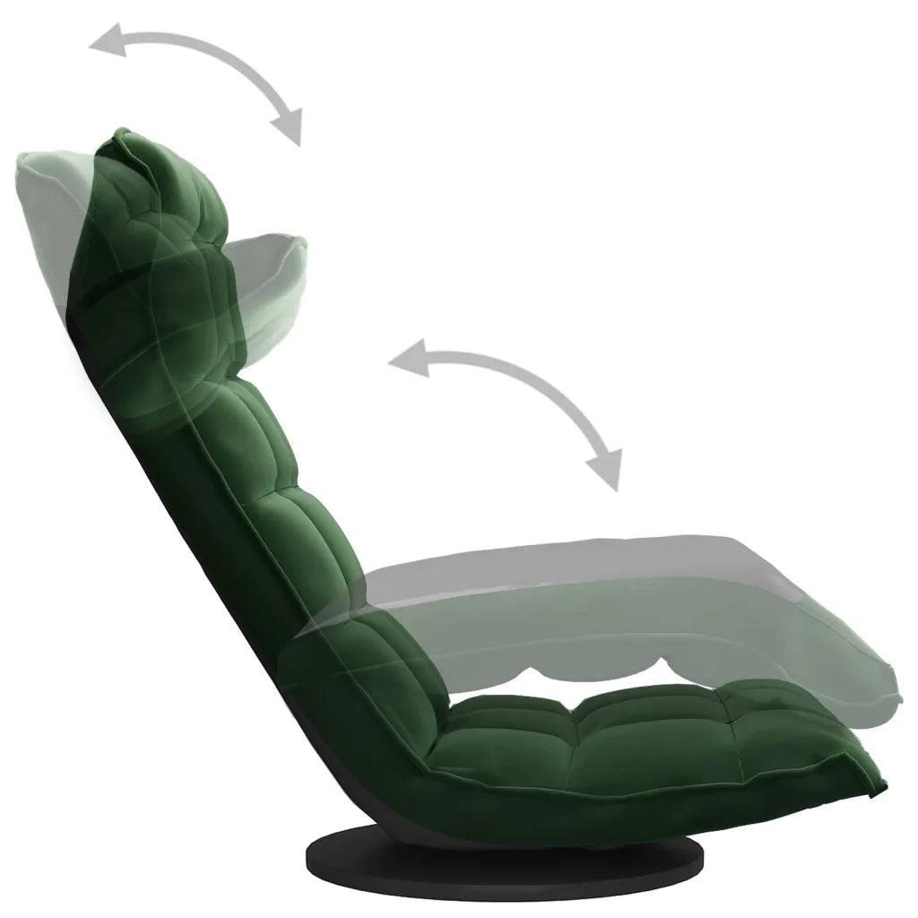 Sedia da Pavimento Girevole Verde Scuro in Velluto CFW3115806