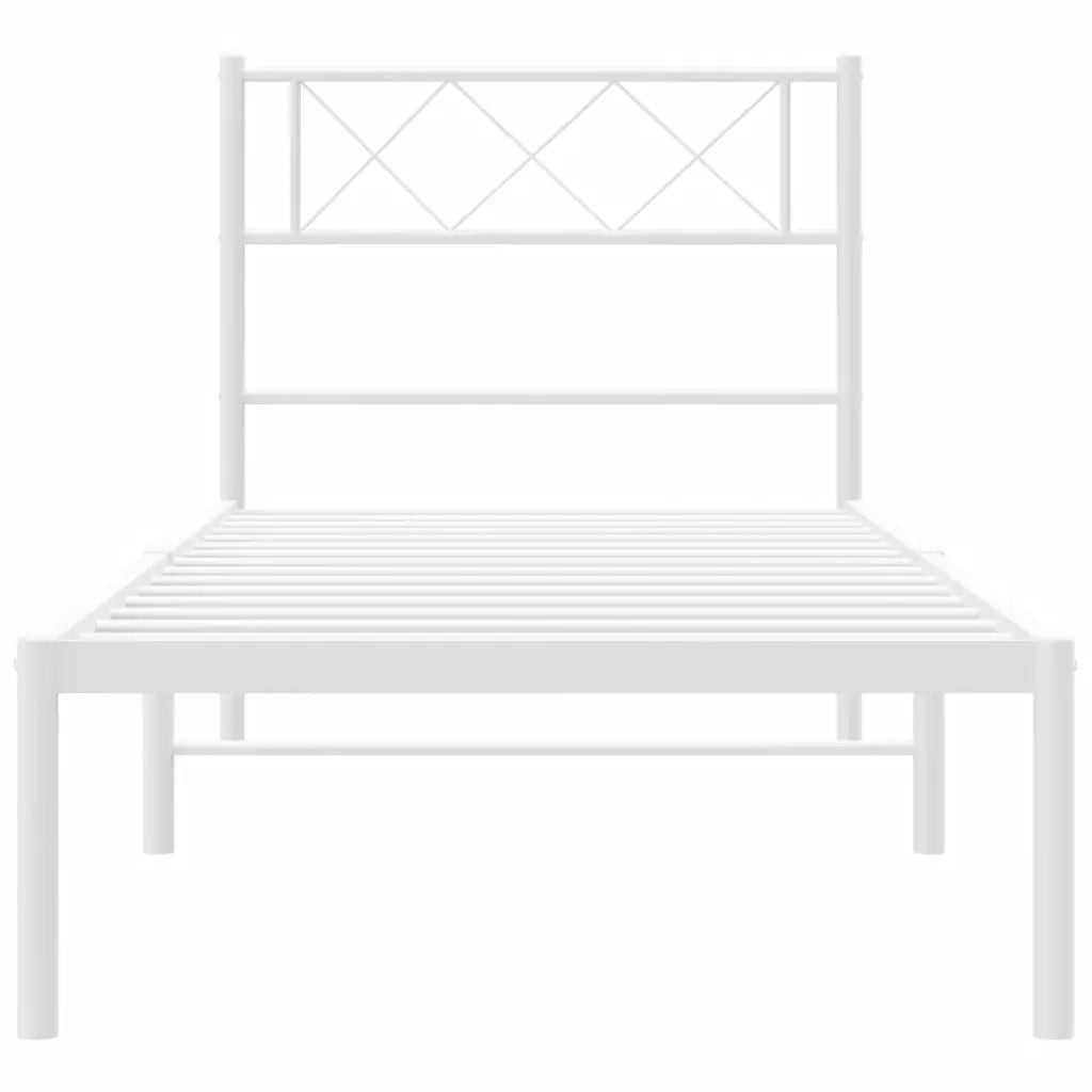 Giroletto con Testiera Metallo Bianco 90x190 cm 372318