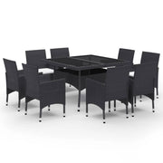 Set da pranzo da esterno da 9 pezzi in vimini di resina nera e vetro 02_0014408