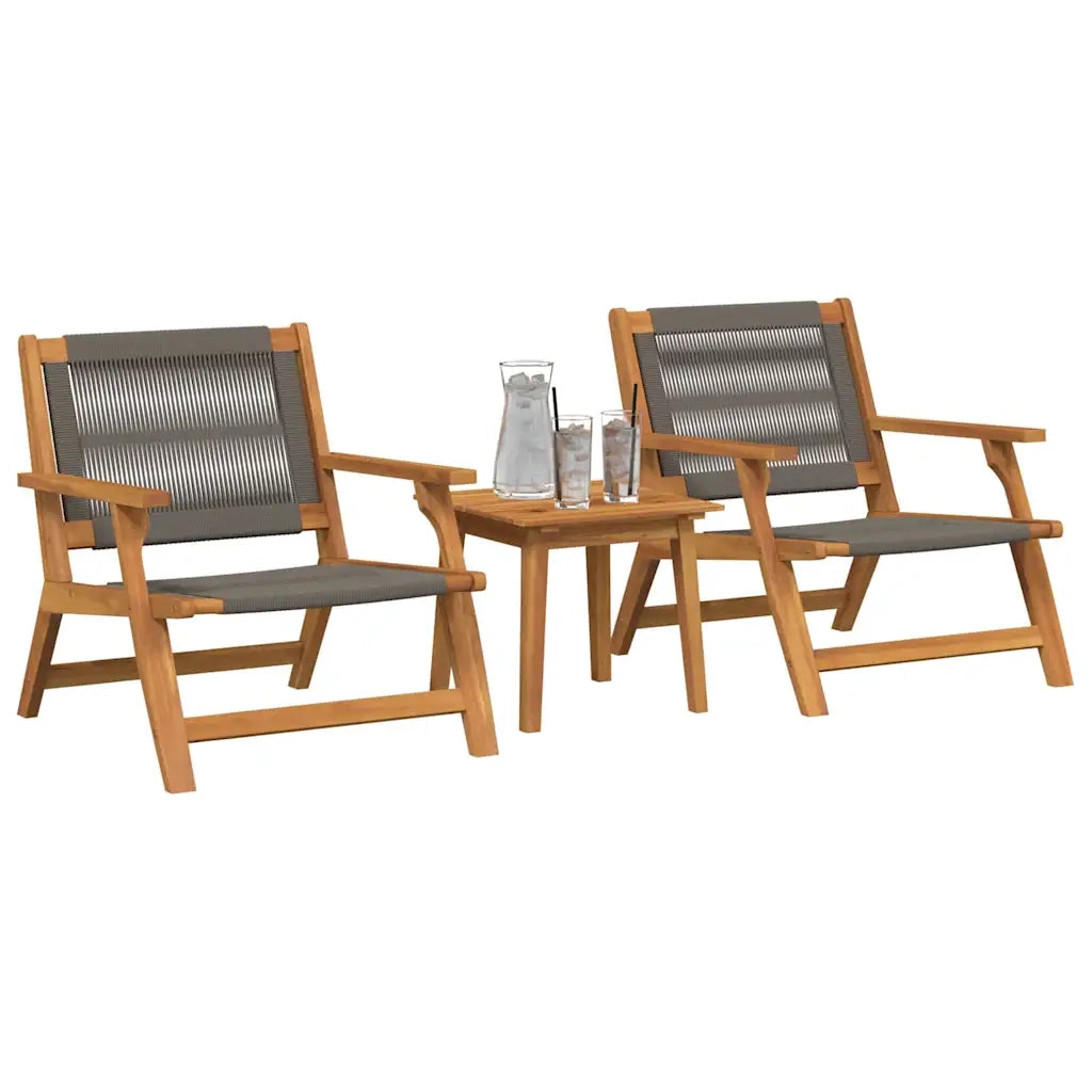 Sedie da Giardino con Tavolo 3 pcs Grigio 3214438