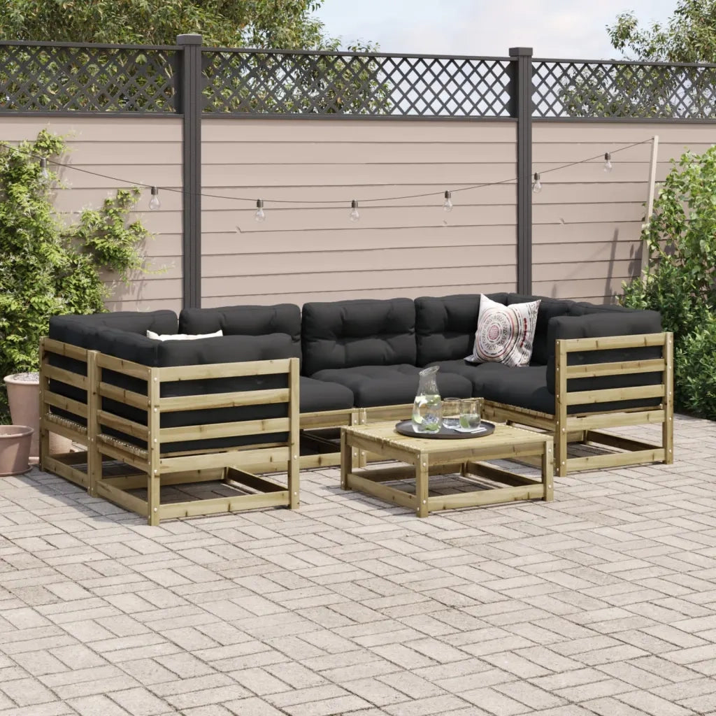 Set Divani da Giardino 7 pz in Legno Impregnato di Pino 3299311