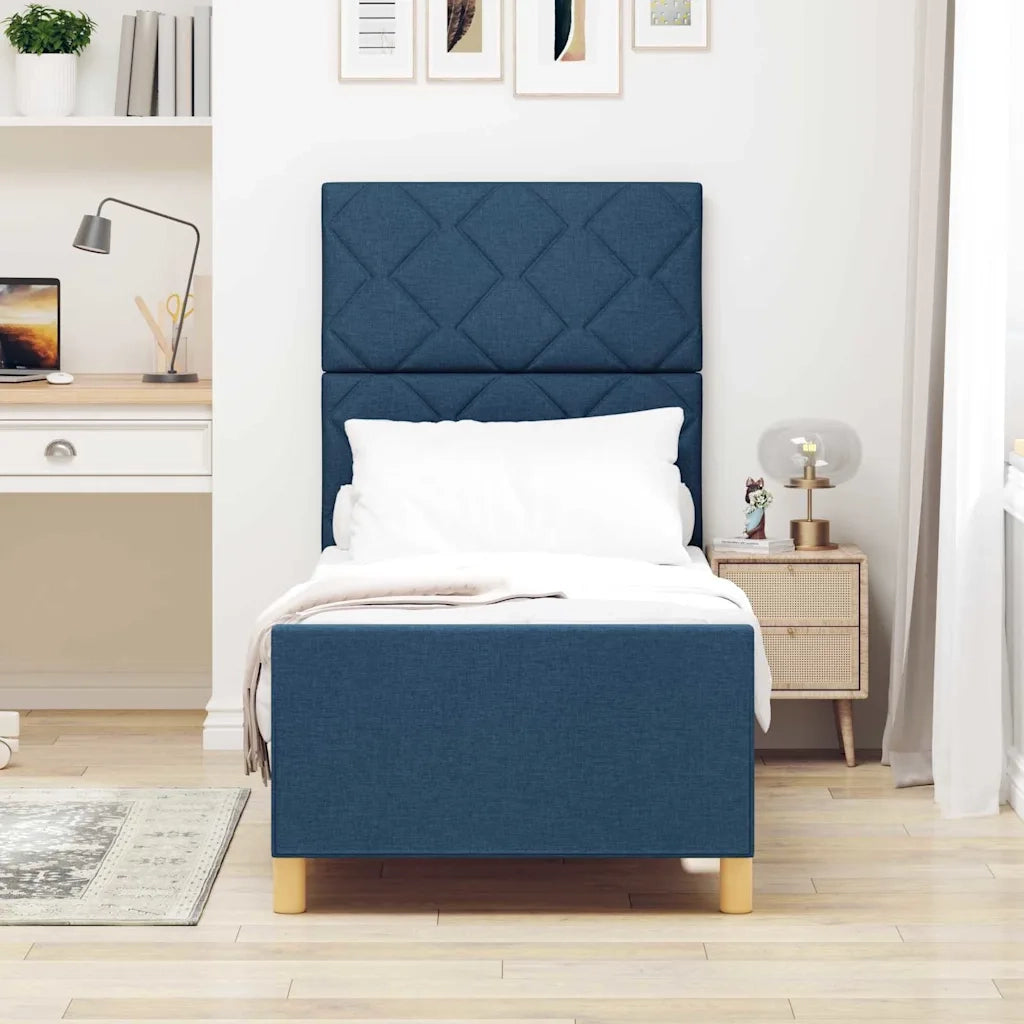 Struttura del letto con testiera Blu 80 x 200 cm Tessuto 3344766