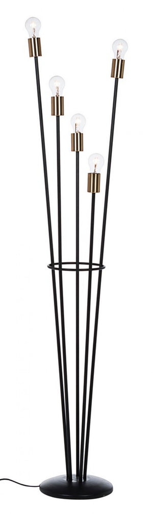 Lampada da Terra Metallo Nero Moderna da Interno H155 - NABIL