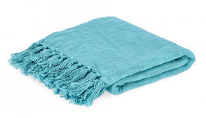 Telo Cotone Verde Boho da Interno 130x170 cm - MEI-JIE Colore: Azzurro