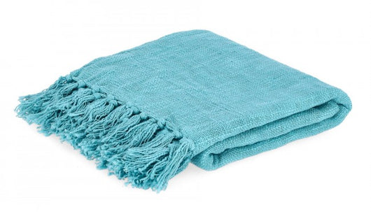 Telo Cotone Verde Boho da Interno 130x170 cm - MEI-JIE Colore: Azzurro