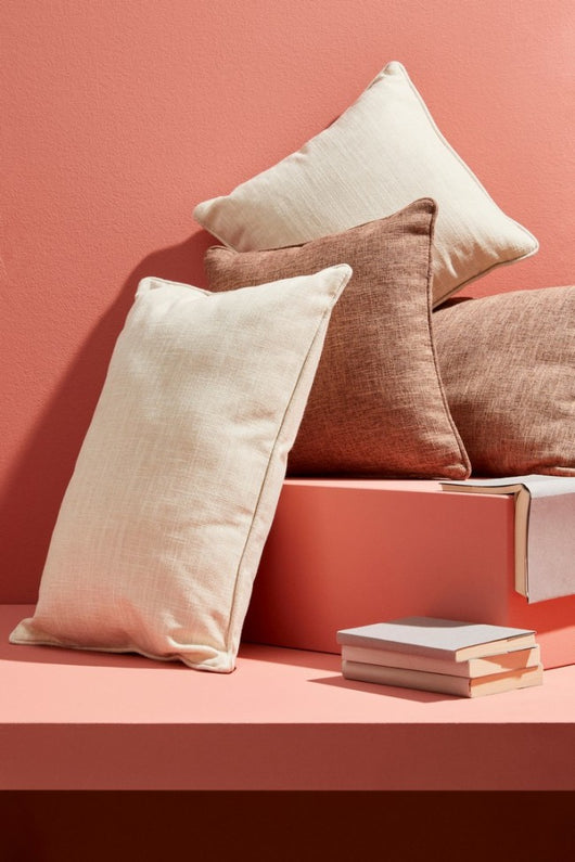 Set 4 Cuscini in Microfibra Marrone Moderni da Interno - REN Colore: Avorio, Dimensione: 40x60