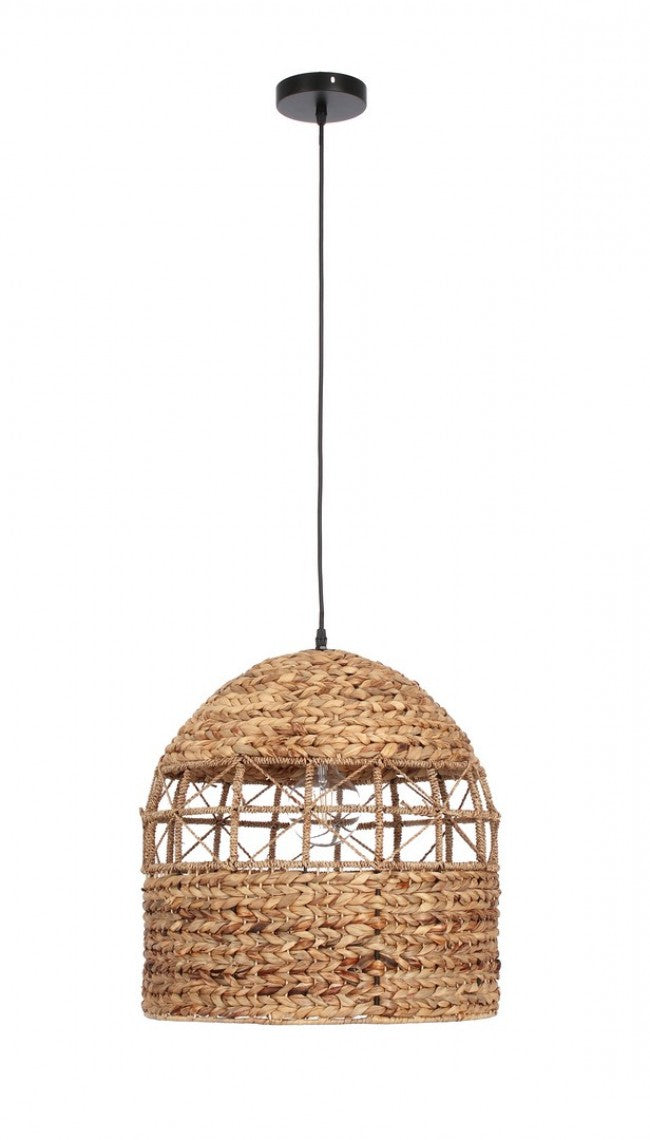 Lampadario Sospensione Fibre Naturali Marrone Boho da Interno - ANGELICA