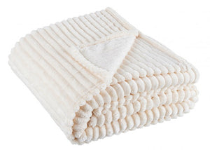 Plaid Matrimoniale in Pile Verde Moderno 150x200 - NIKO Colore: Avorio