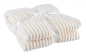 Plaid Matrimoniale in Pile Verde Moderno 150x200 - NIKO Colore: Avorio