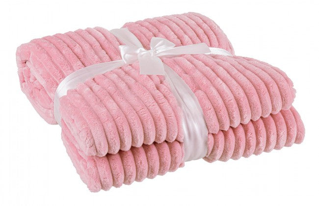 Plaid Matrimoniale in Pile Verde Moderno 150x200 - NIKO Colore: Rosa