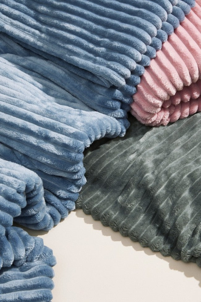 Plaid Matrimoniale in Pile Verde Moderno 150x200 - NIKO Colore: Azzurro