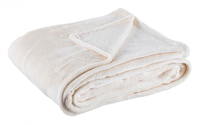 Plaid in Ecopelliccia Rosa da Interno - ANDRE Dimensione: 130x160, Colore: Avorio