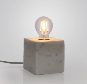 Lampada Tavolo Marmo Bianco Moderna da Interni 12x12 - TARIQ