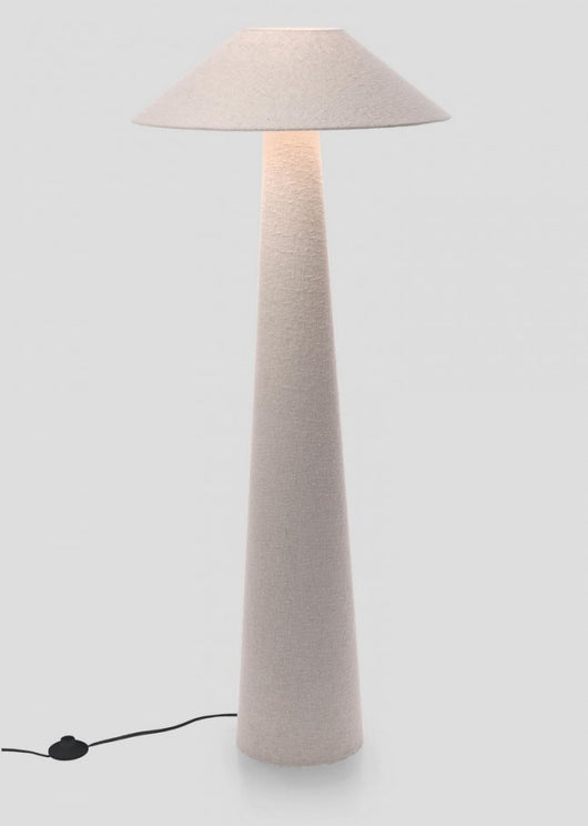 Lampada da Terra in Bouclé Beige Moderna da Interni H120 - KIAN