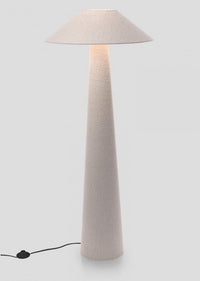 Lampada da Terra in Bouclé Beige Moderna da Interni H120 - KIAN