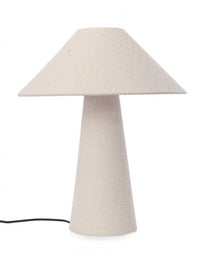 Lampada Tavolo Bouclè Beige Moderna da Interno H46 cm - KIAN