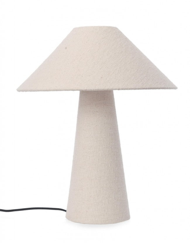 Lampada Tavolo Bouclè Beige Moderna da Interno H46 cm - KIAN