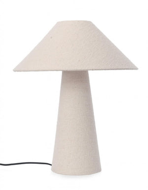 Lampada Tavolo Bouclè Beige Moderna da Interno H46 cm - KIAN