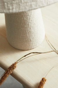 Lampada Tavolo Bouclè Beige Moderna da Interno H46 cm - KIAN