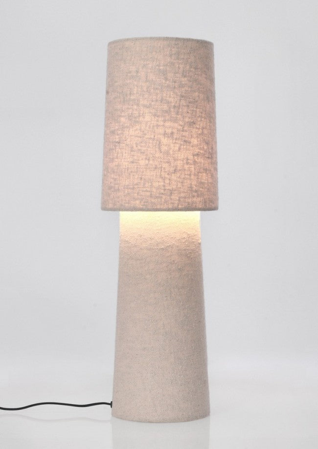 Lampada Tavolo Bouclè Beige Moderna da Interno H58 cm - KIAN
