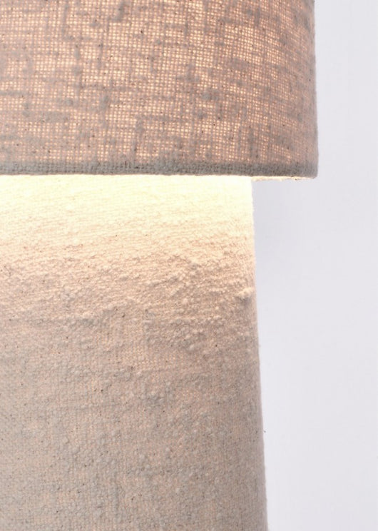 Lampada Tavolo Bouclè Beige Moderna da Interno H58 cm - KIAN