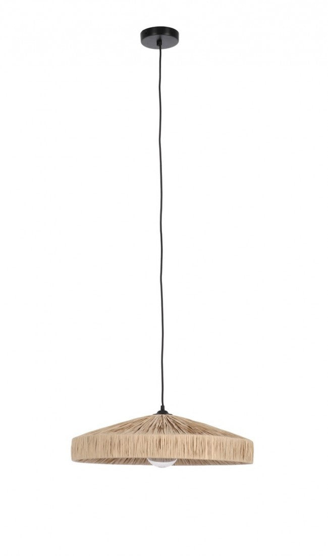 Lampadario in Rafia Naturale Marrone Boho da Interno - MEI-WEN Colore: Marrone, Dimensione: D 50
