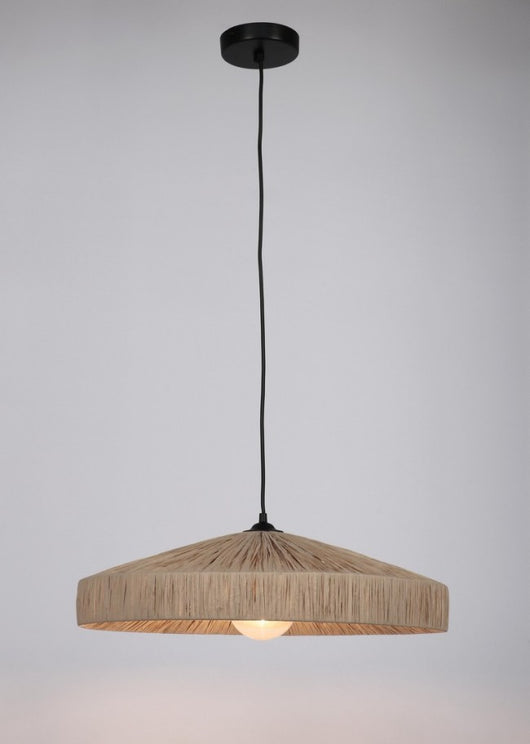 Lampadario in Rafia Naturale Marrone Boho da Interno - MEI-WEN Colore: Marrone, Dimensione: D 50