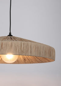 Lampadario in Rafia Naturale Marrone Boho da Interno - MEI-WEN Colore: Marrone, Dimensione: D 50