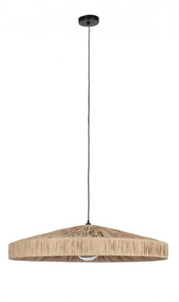 Lampadario in Rafia Naturale Marrone Boho da Interno - MEI-WEN Colore: Marrone, Dimensione: D 80