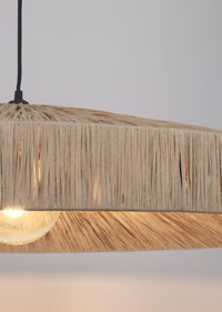 Lampadario in Rafia Naturale Marrone Boho da Interno - MEI-WEN Colore: Marrone, Dimensione: D 80