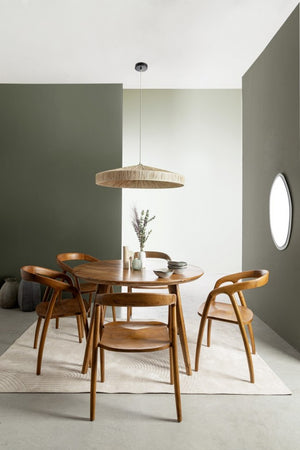 Lampadario in Rafia Naturale Marrone Boho da Interno - MEI-WEN Colore: Marrone, Dimensione: D 80