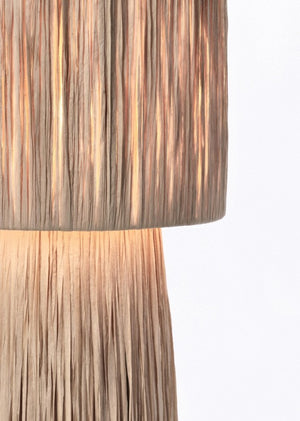 Lampada Tavolo in Rafia Marrone Boho da Interno - MEI-WEN