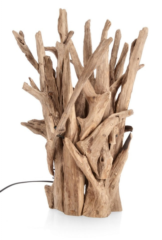 Lampada da Tavolo in Teak Marrone Rustica da Interno - ANANYA