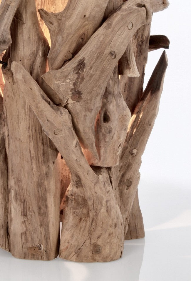 Lampada da Tavolo in Teak Marrone Rustica da Interno - ANANYA