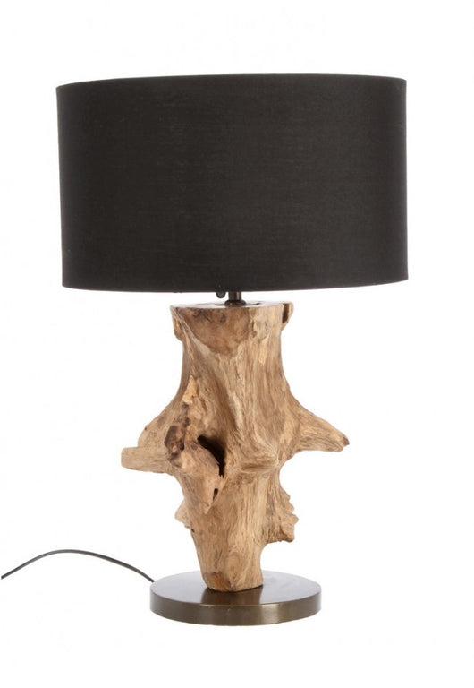 Lampada da Tavolo Teak Nero Stile Rustico da Interni - ANANYA