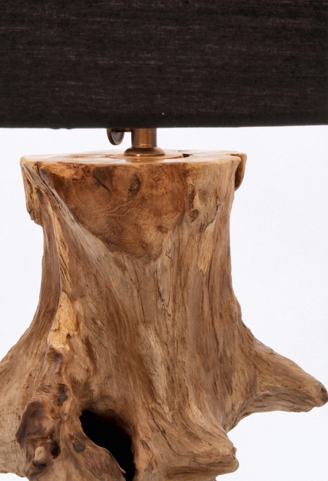 Lampada da Tavolo Teak Nero Stile Rustico da Interni - ANANYA