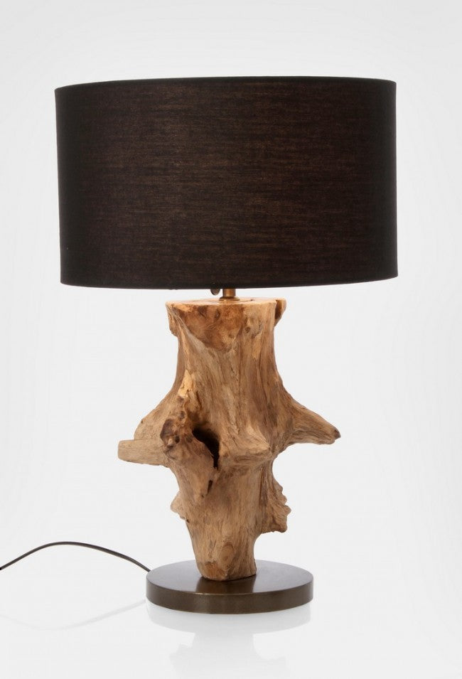 Lampada da Tavolo Teak Nero Stile Rustico da Interni - ANANYA