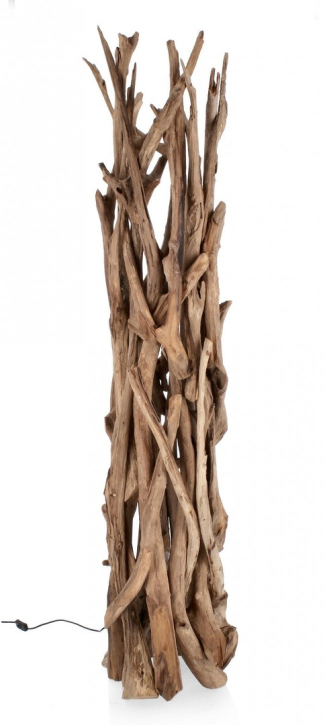 Lampada da Tavolo in Teak Marrone Rustica da Interno - ANANYA